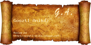 Gosztl Anikó névjegykártya